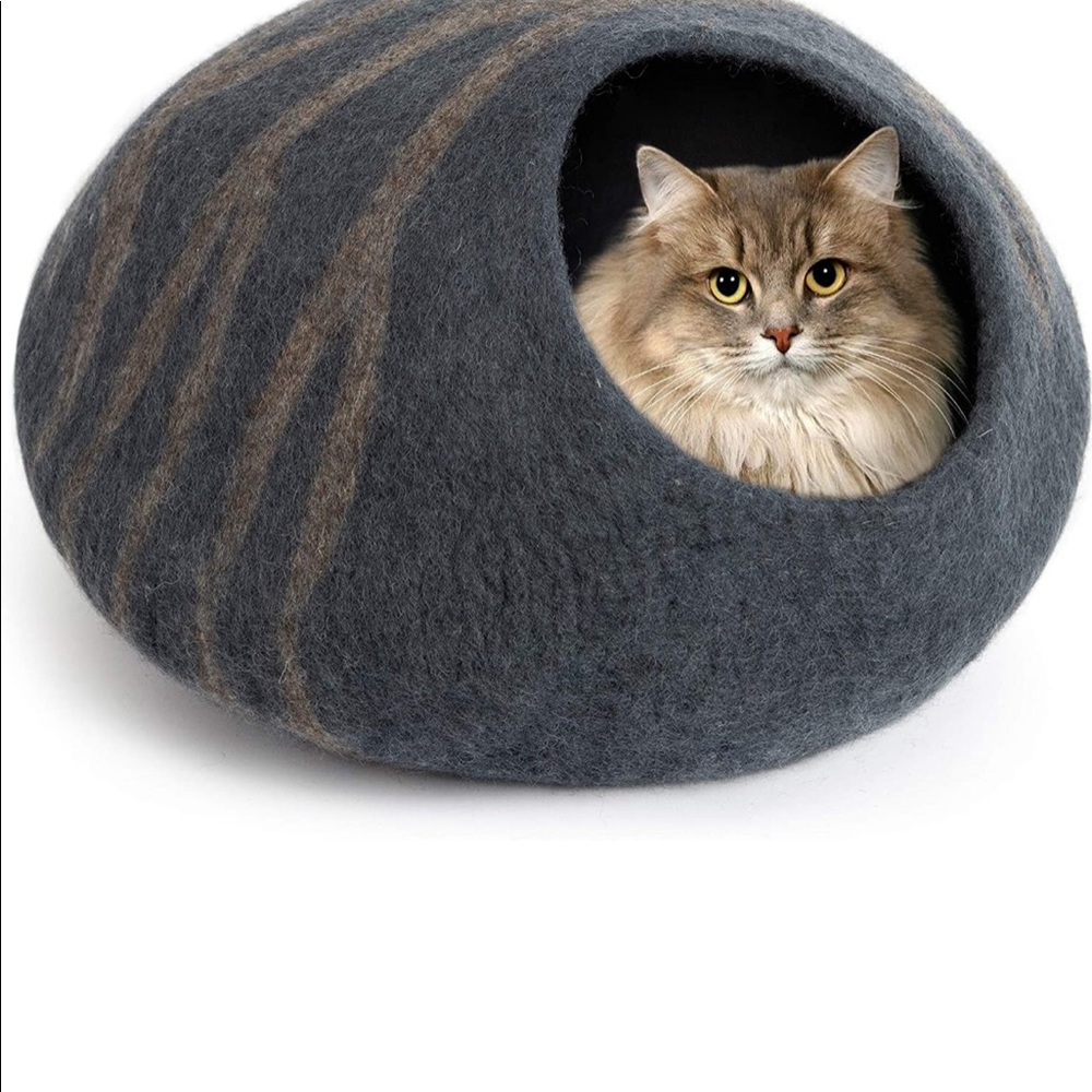MEOWFIA GRAY WOOL FELT CAT CAVE